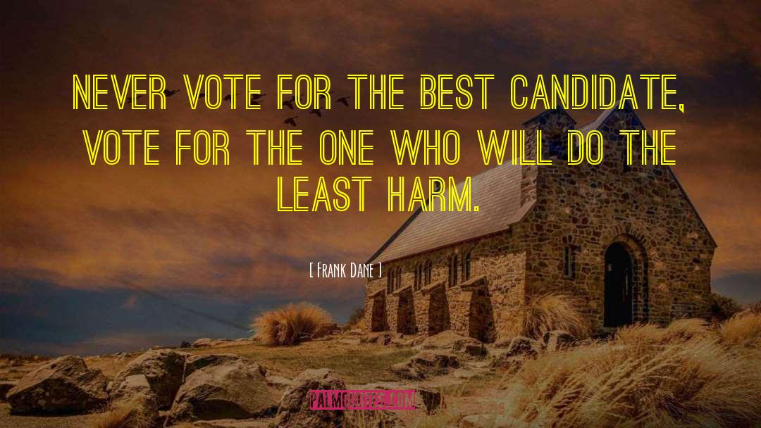 Frank Dane Quotes: Never vote for the best