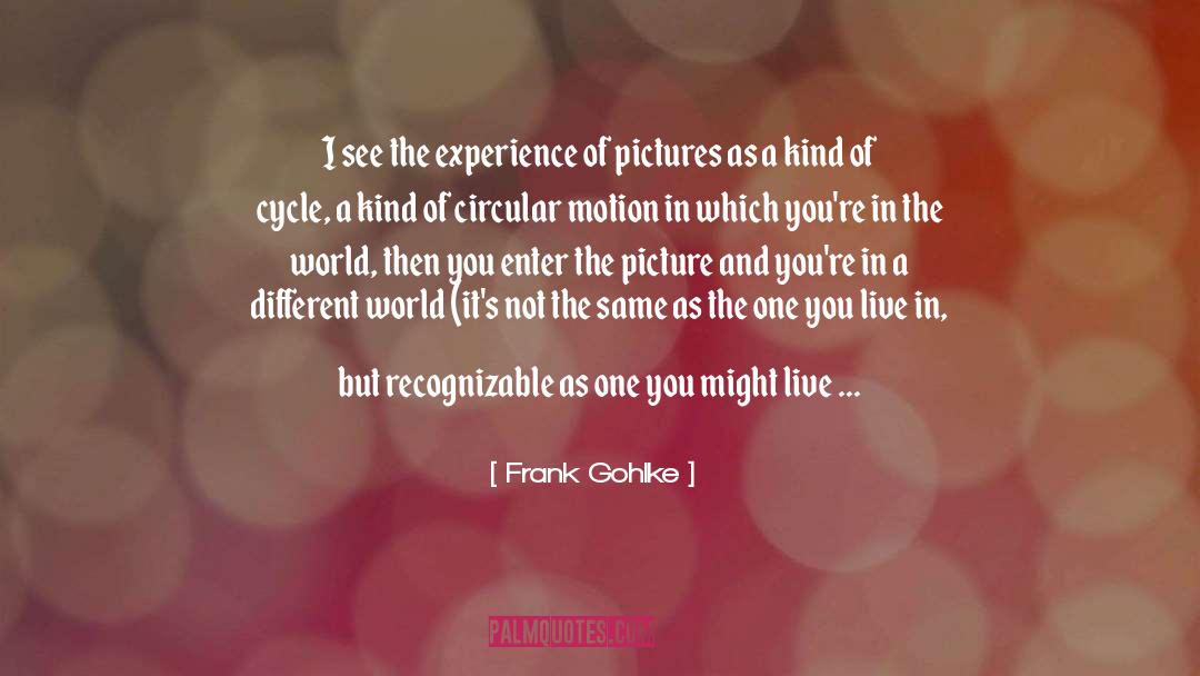 Frank Gohlke Quotes: I see the experience of