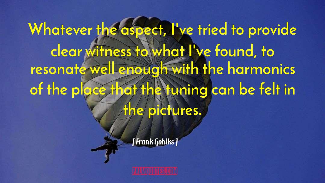 Frank Gohlke Quotes: Whatever the aspect, I've tried