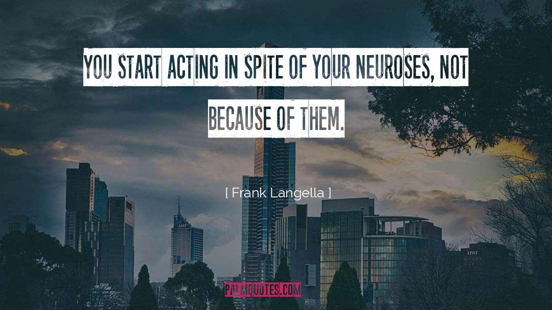 Frank Langella Quotes: You start acting in spite