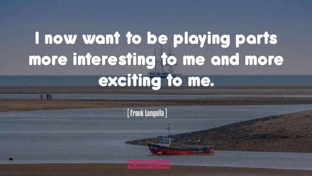 Frank Langella Quotes: I now want to be