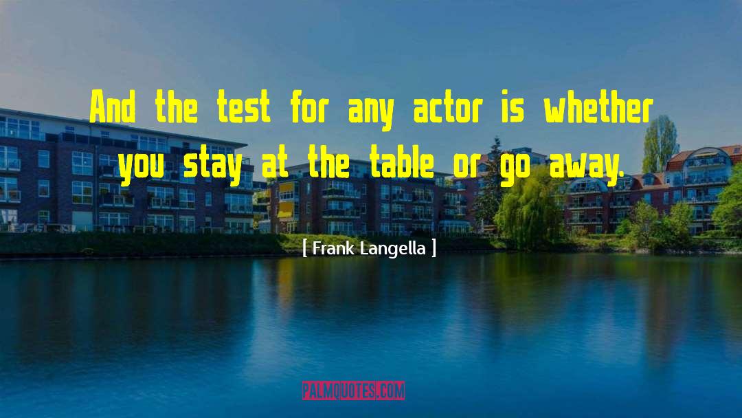 Frank Langella Quotes: And the test for any