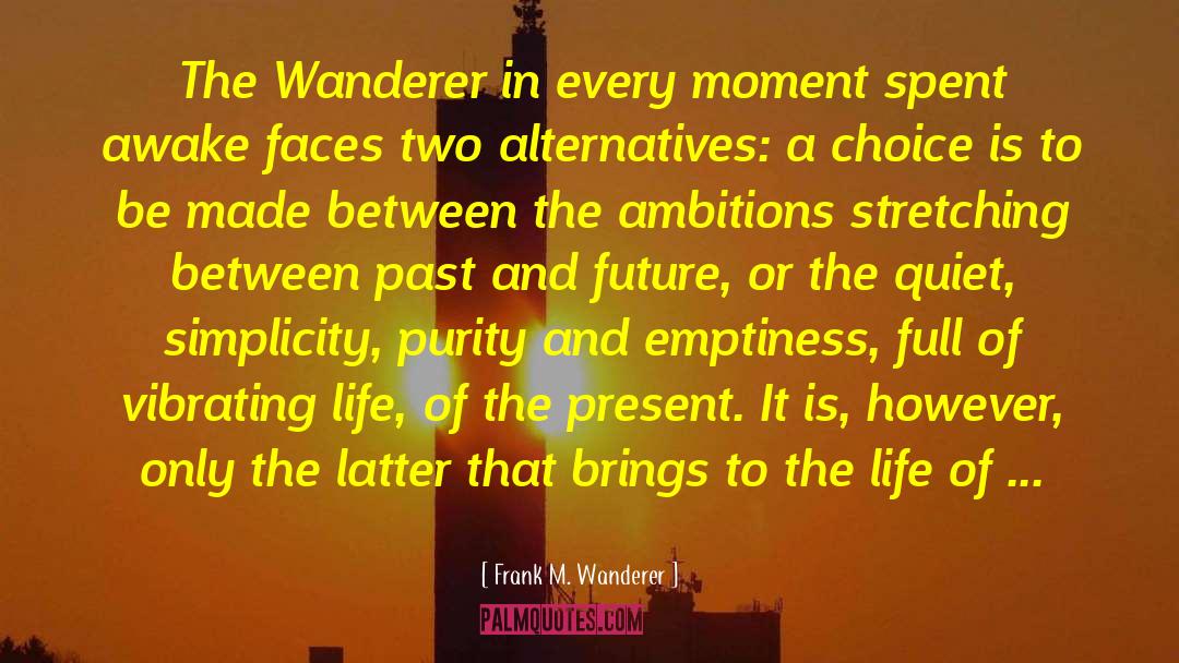 Frank M. Wanderer Quotes: The Wanderer in every moment