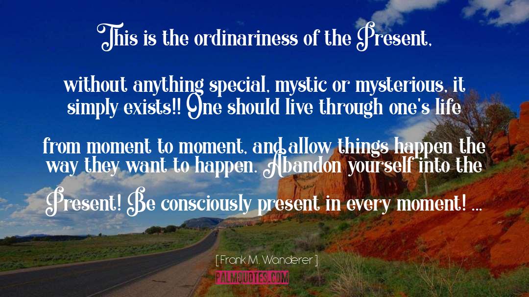 Frank M. Wanderer Quotes: This is the ordinariness of