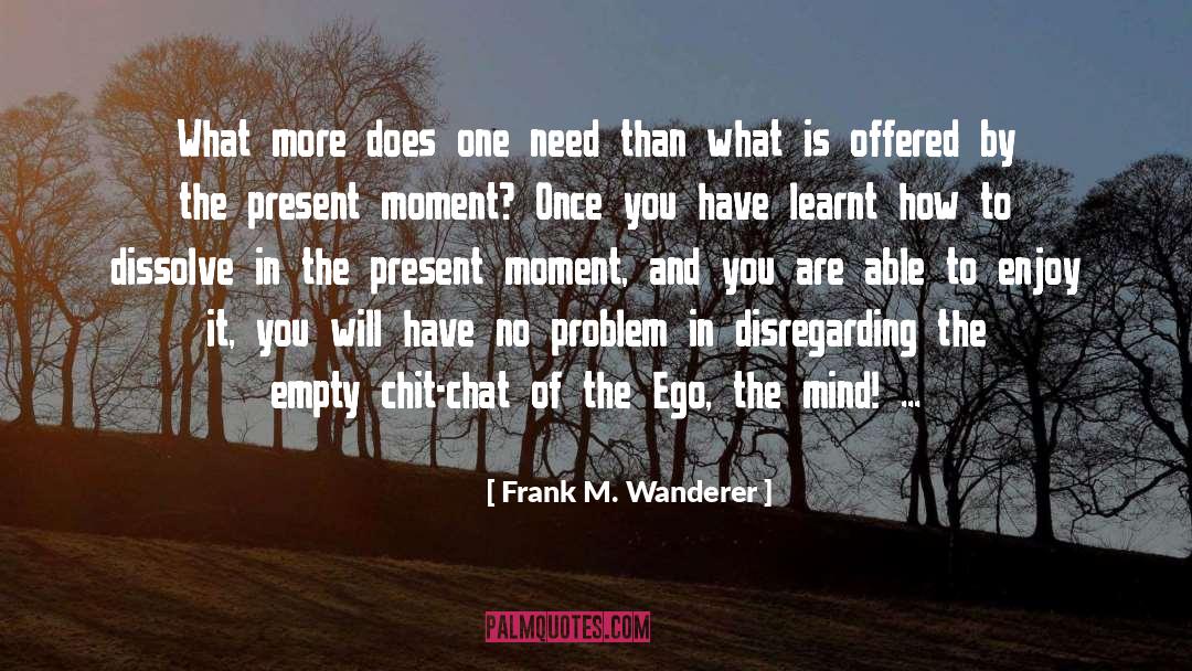 Frank M. Wanderer Quotes: What more does one need