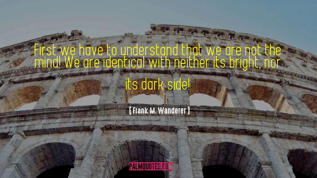 Frank M. Wanderer Quotes: First we have to understand