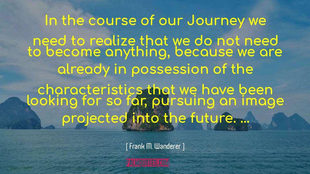 Frank M. Wanderer Quotes: In the course of our