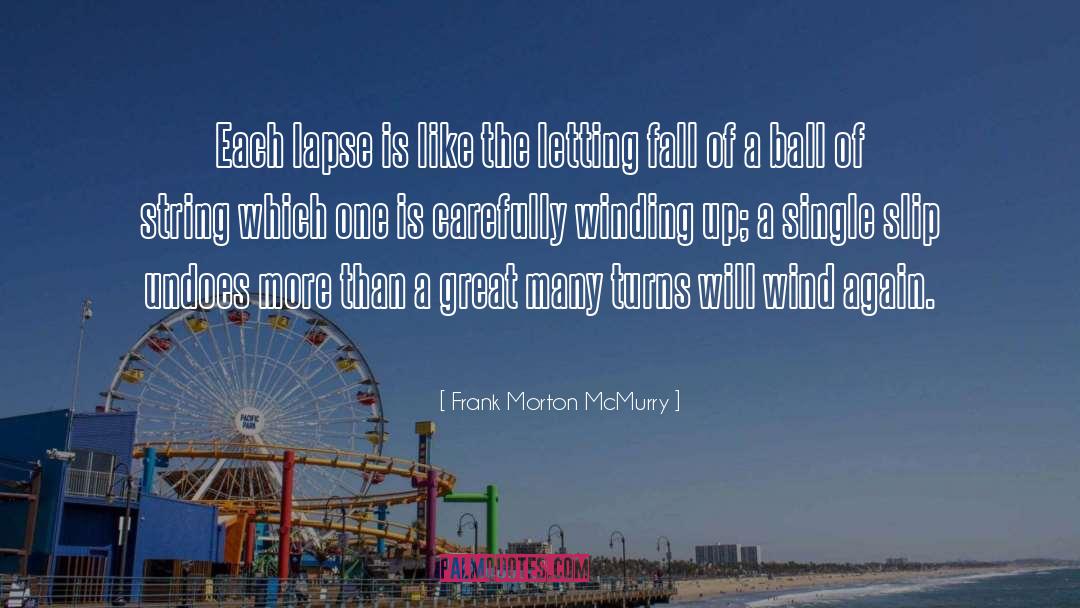 Frank Morton McMurry Quotes: Each lapse is like the