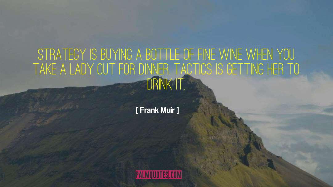 Frank Muir Quotes: Strategy is buying a bottle