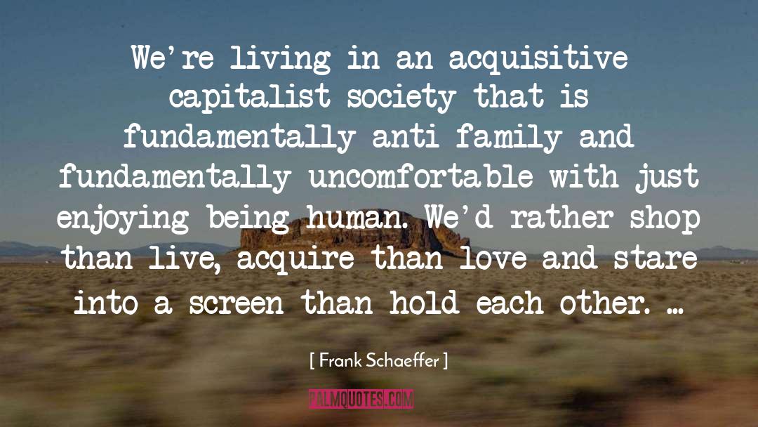 Frank Schaeffer Quotes: We're living in an acquisitive