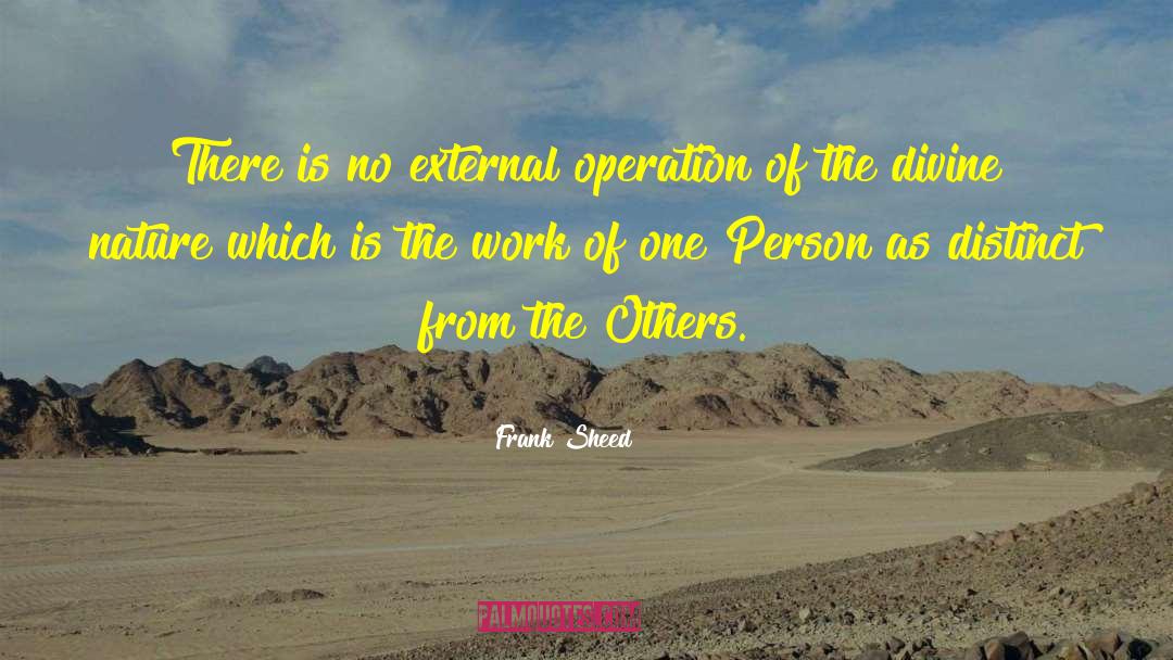Frank Sheed Quotes: There is no external operation