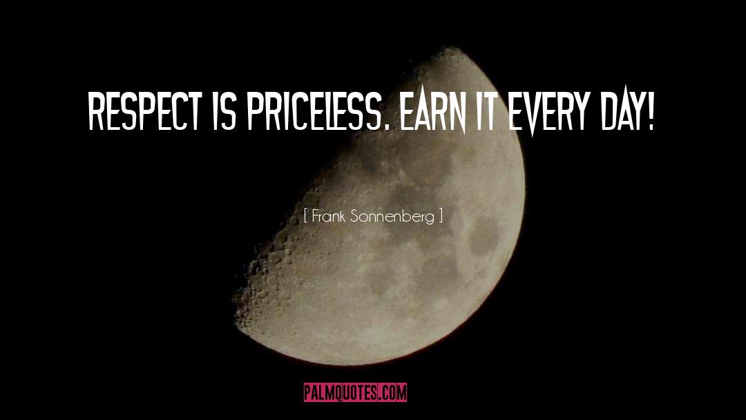 Frank Sonnenberg Quotes: Respect is priceless. Earn it