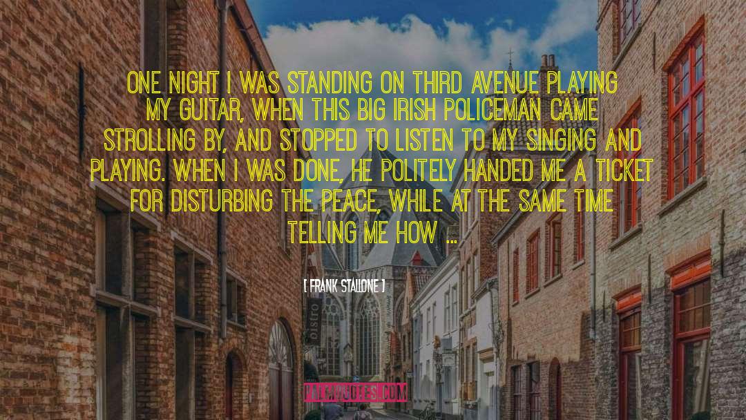 Frank Stallone Quotes: One night I was standing