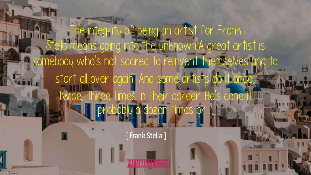 Frank Stella Quotes: The integrity of being an