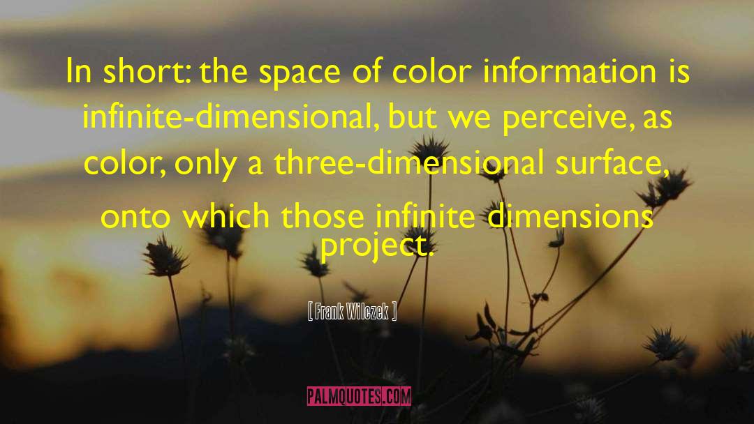 Frank Wilczek Quotes: In short: the space of