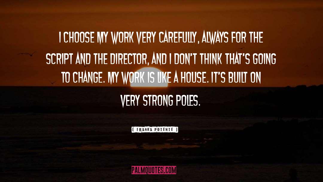 Franka Potente Quotes: I choose my work very