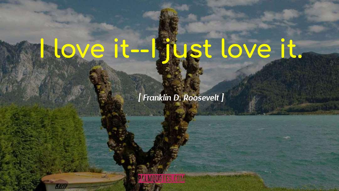 Franklin D. Roosevelt Quotes: I love it--I just love