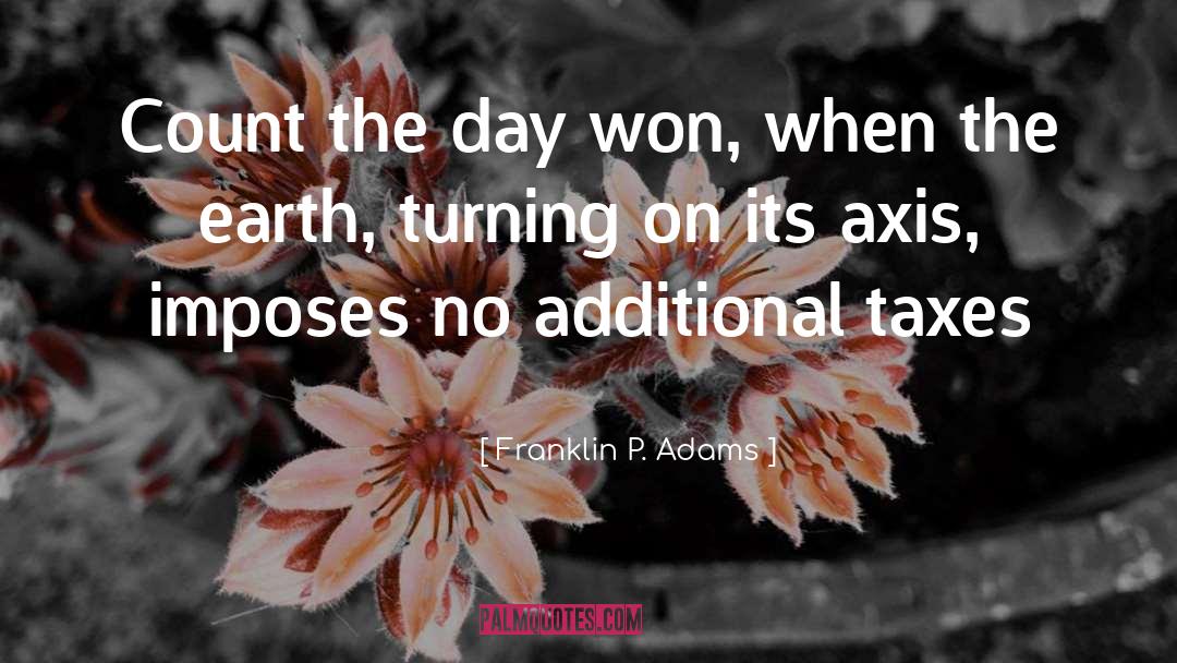 Franklin P. Adams Quotes: Count the day won, when