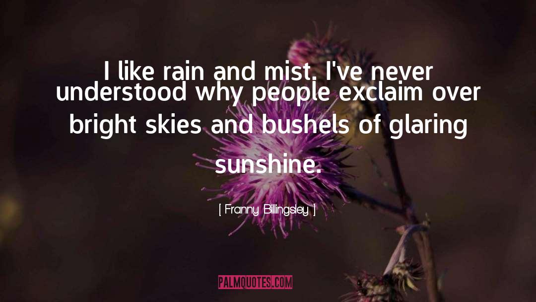 Franny Billingsley Quotes: I like rain and mist.