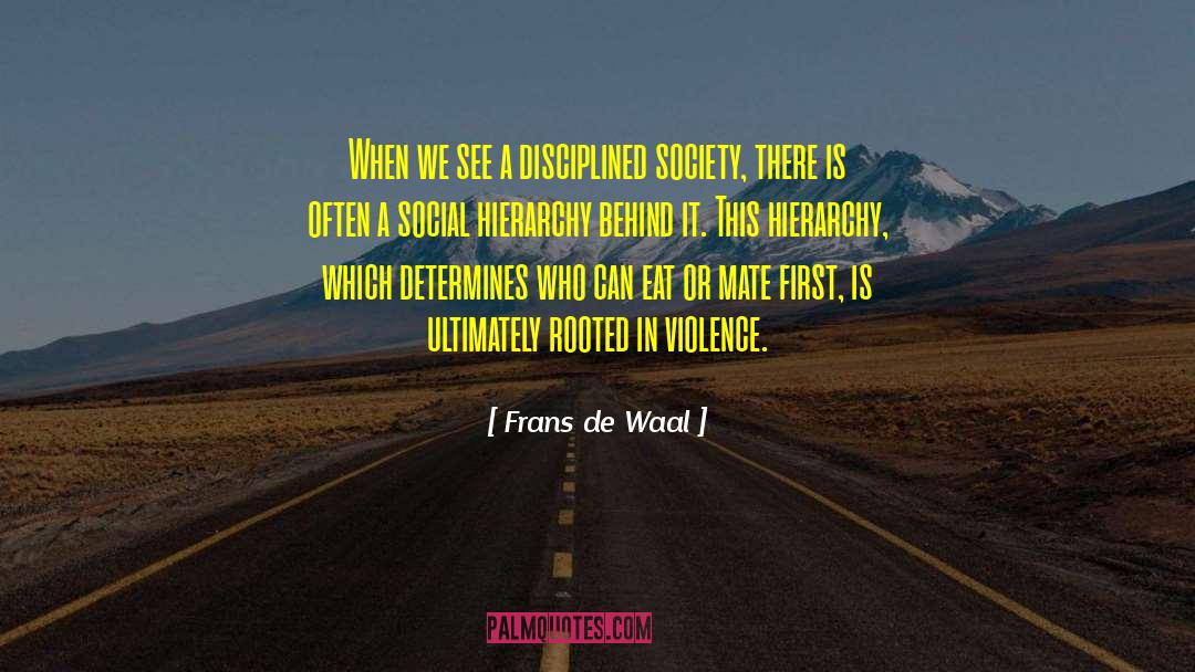 Frans De Waal Quotes: When we see a disciplined