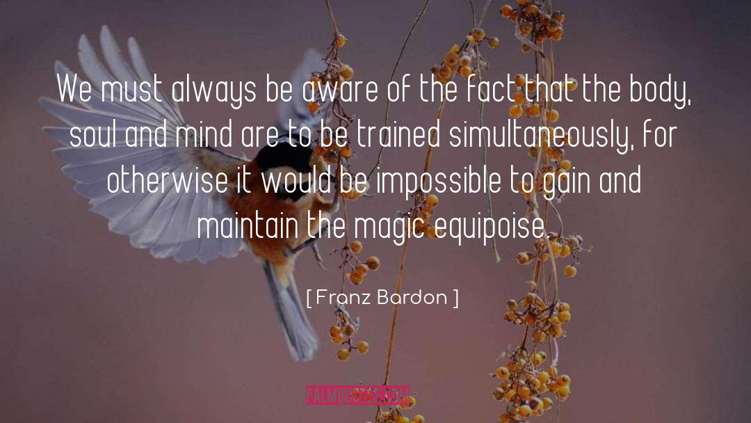 Franz Bardon Quotes: We must always be aware