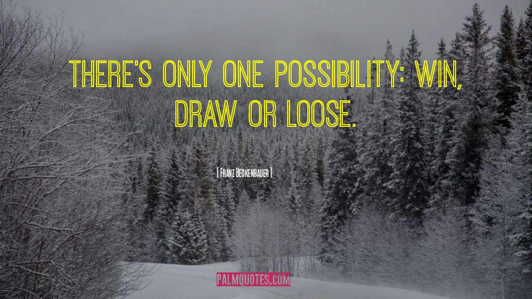 Franz Beckenbauer Quotes: There's only one possibility: win,