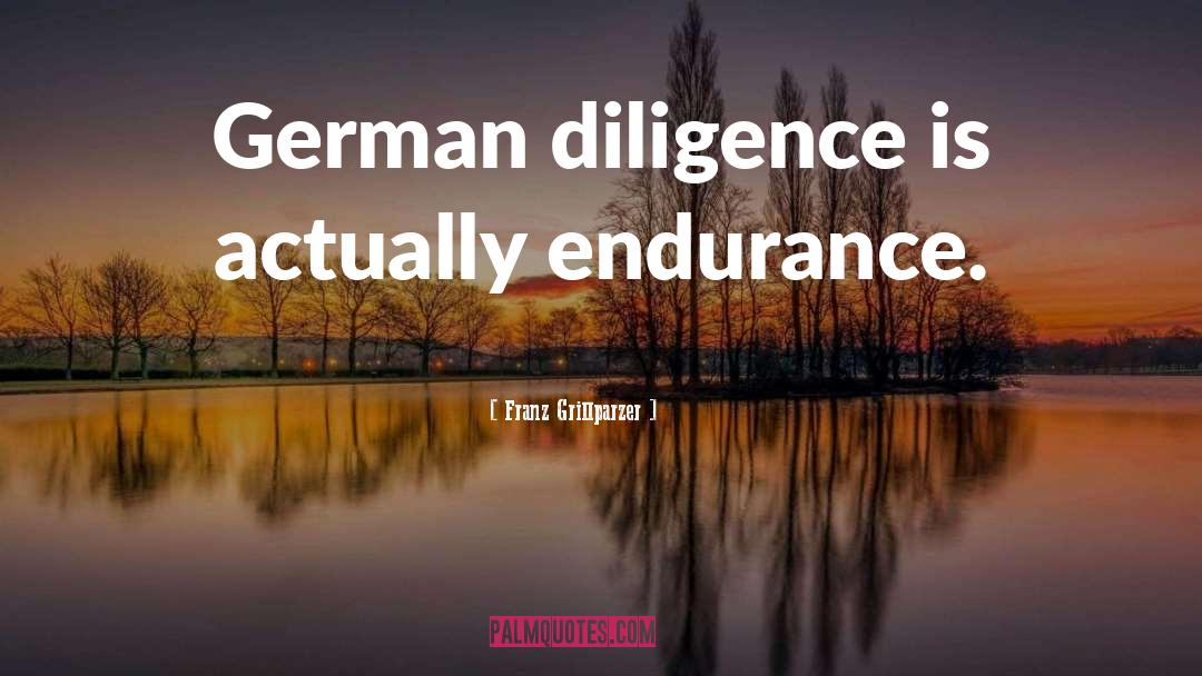 Franz Grillparzer Quotes: German diligence is actually endurance.