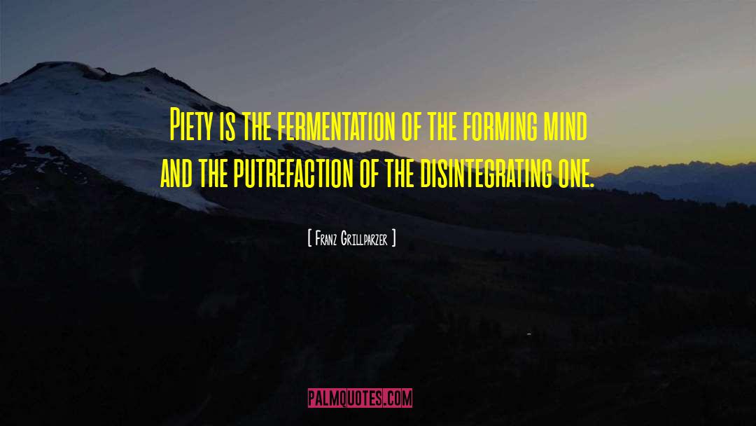 Franz Grillparzer Quotes: Piety is the fermentation of