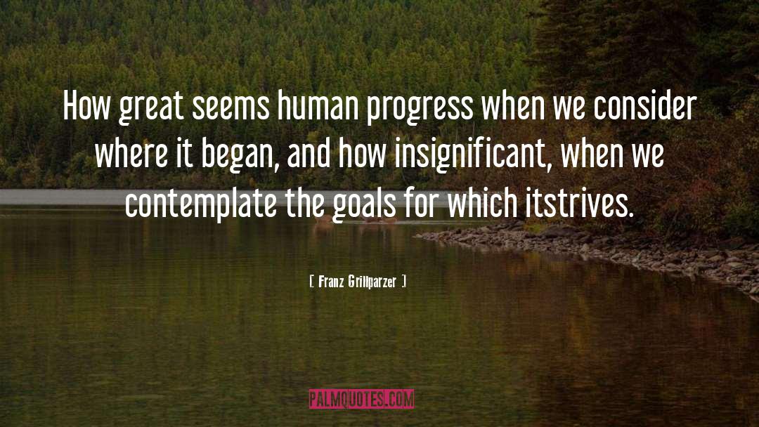 Franz Grillparzer Quotes: How great seems human progress