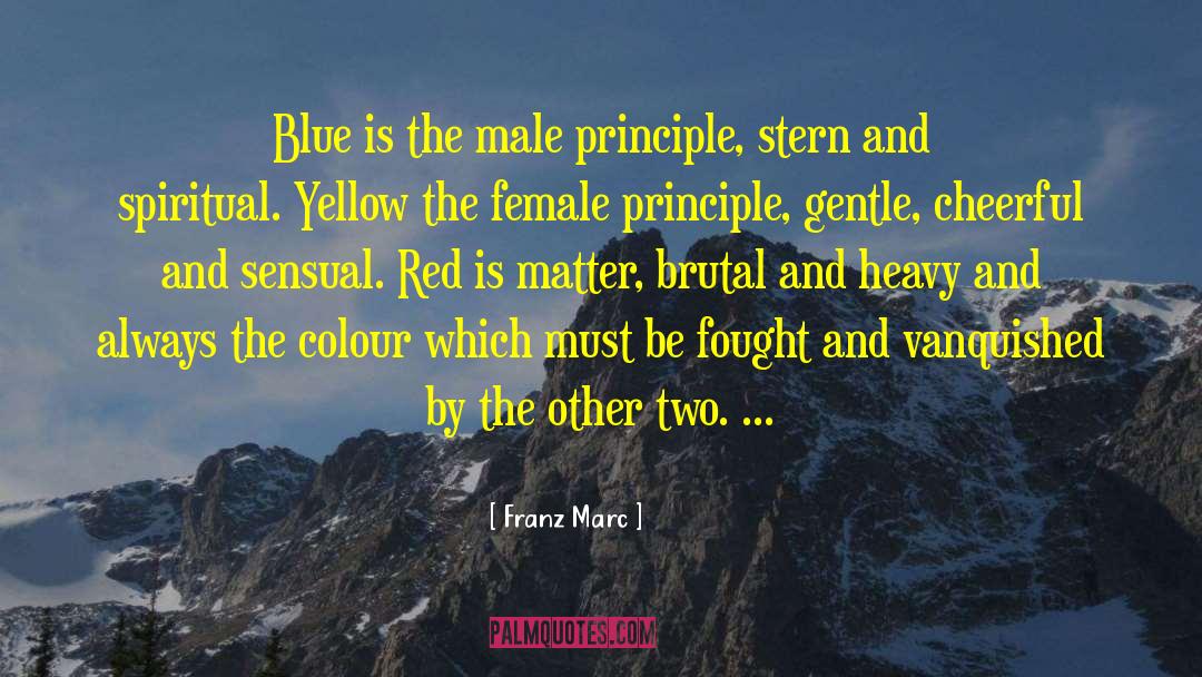 Franz Marc Quotes: Blue is the male principle,