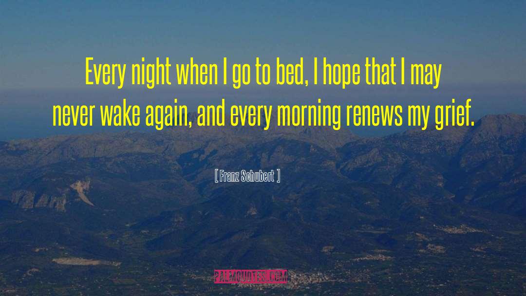 Franz Schubert Quotes: Every night when I go