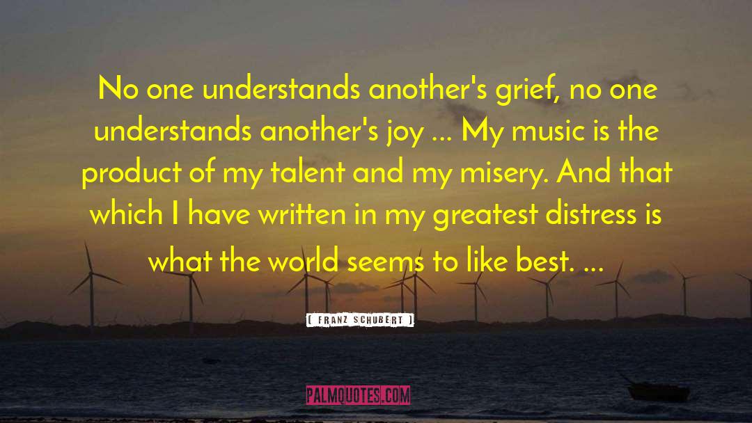 Franz Schubert Quotes: No one understands another's grief,