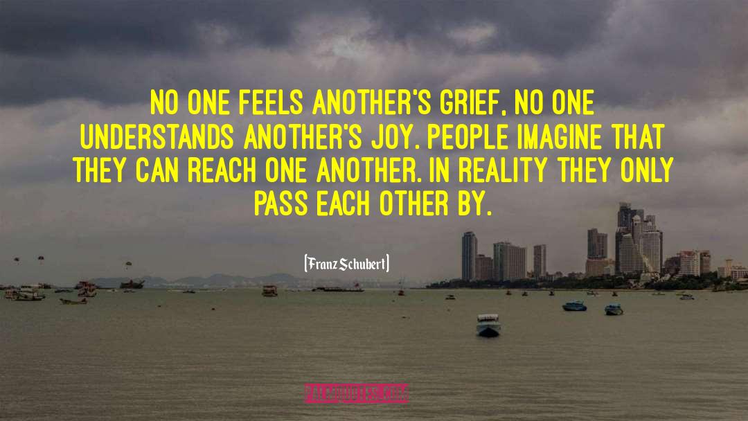 Franz Schubert Quotes: No one feels another's grief,