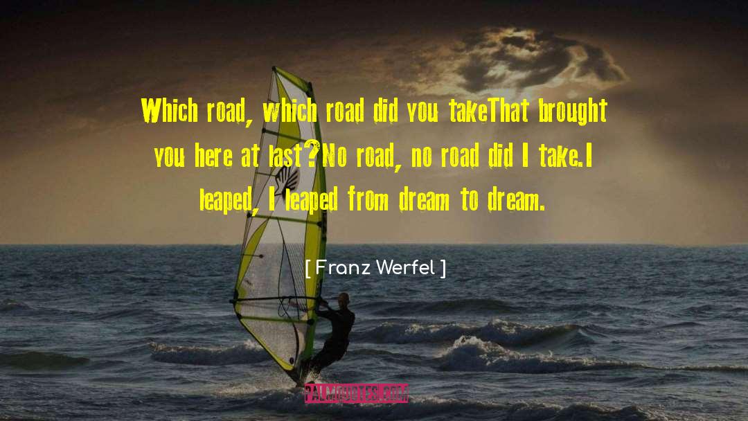 Franz Werfel Quotes: Which road, which road did