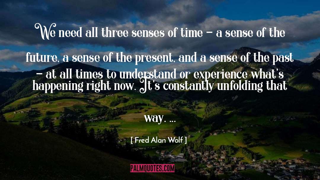 Fred Alan Wolf Quotes: We need all three senses