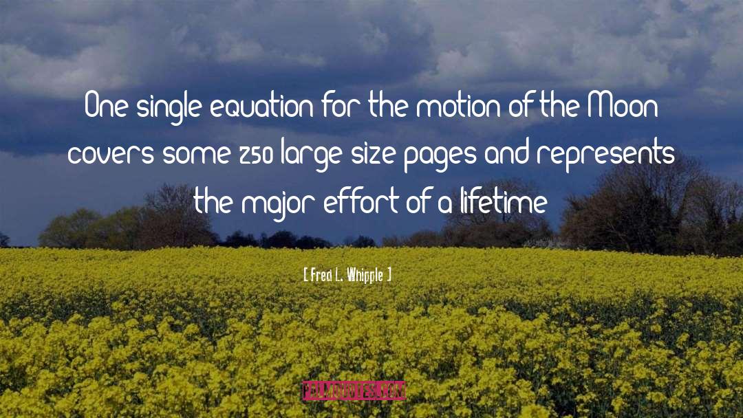Fred L. Whipple Quotes: One single equation for the