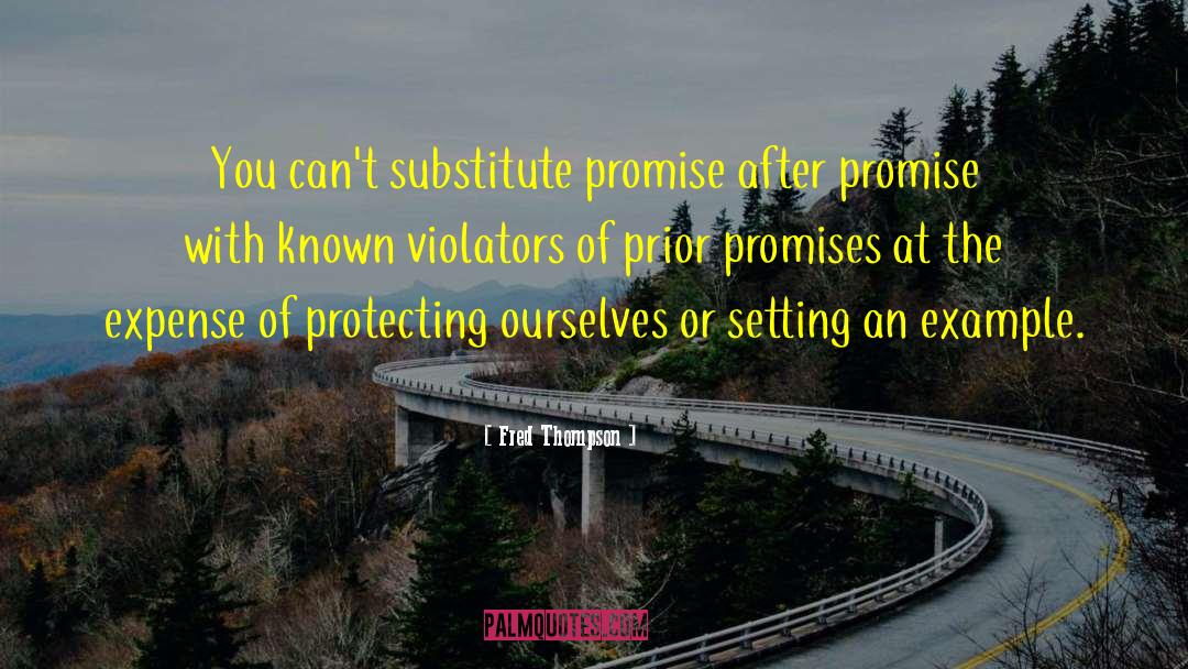 Fred Thompson Quotes: You can't substitute promise after