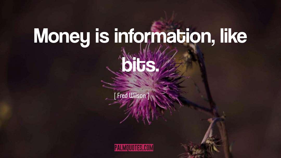 Fred Wilson Quotes: Money is information, like bits.