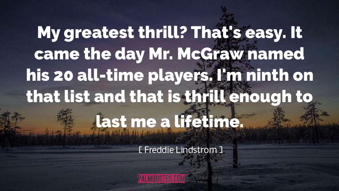 Freddie Lindstrom Quotes: My greatest thrill? That's easy.