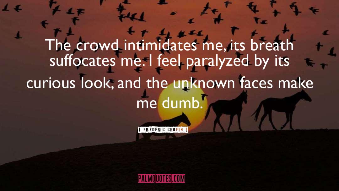 Frederic Chopin Quotes: The crowd intimidates me, its