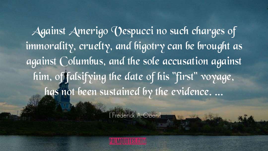 Frederick A. Ober Quotes: Against Amerigo Vespucci no such