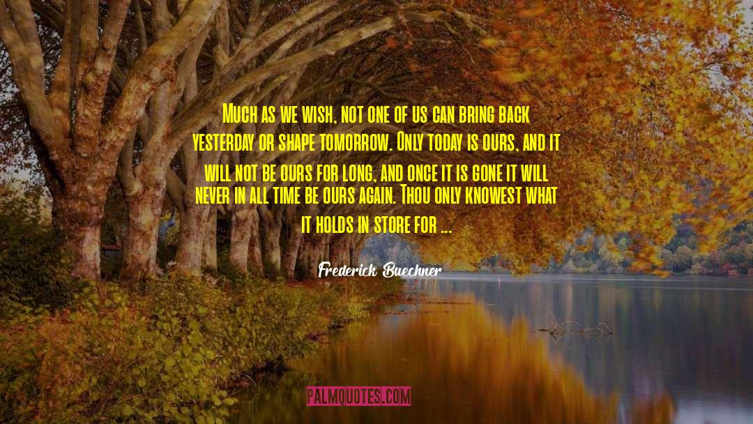 Frederick Buechner Quotes: Much as we wish, not