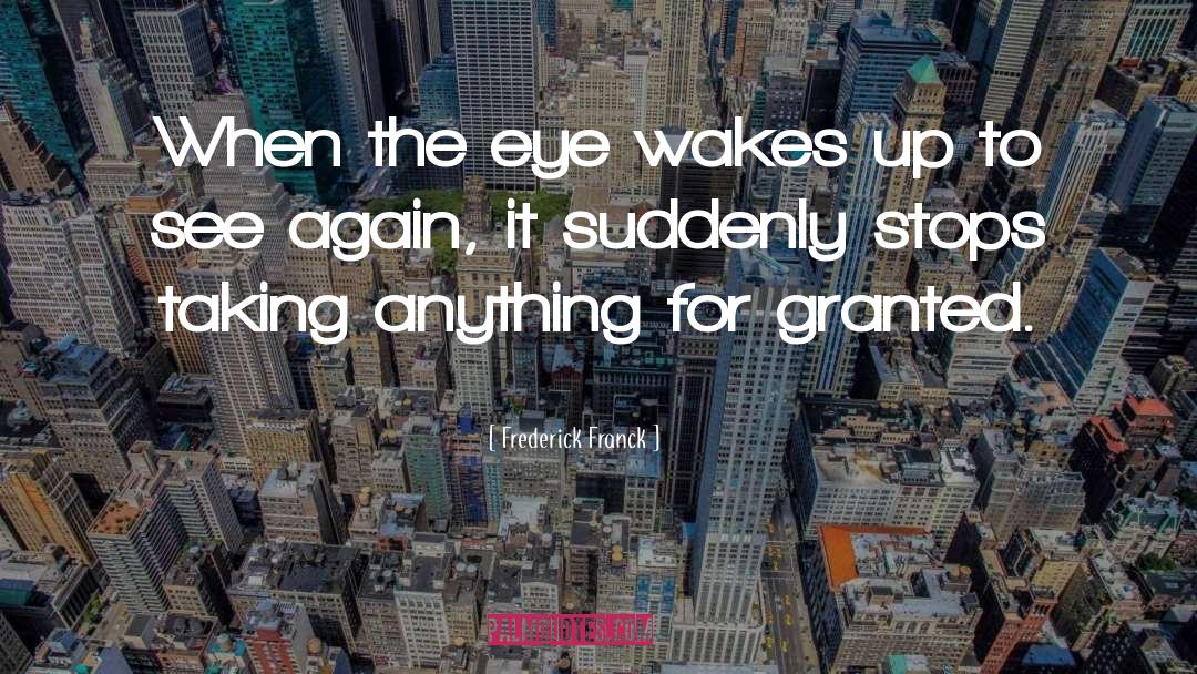 Frederick Franck Quotes: When the eye wakes up