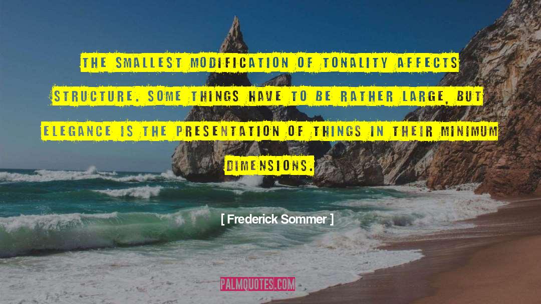 Frederick Sommer Quotes: The smallest modification of tonality