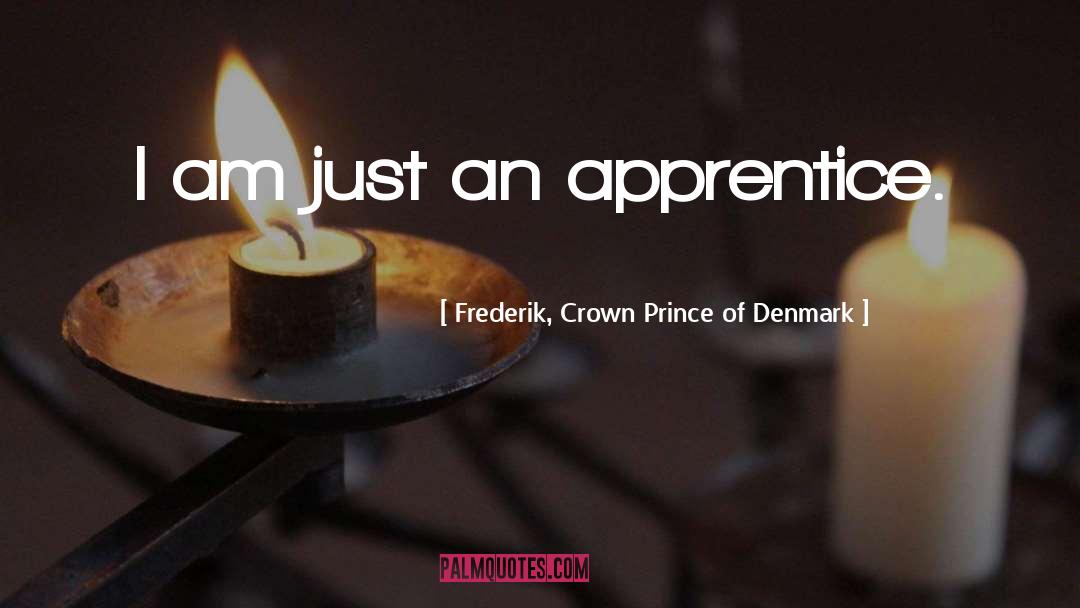 Frederik, Crown Prince Of Denmark Quotes: I am just an apprentice.