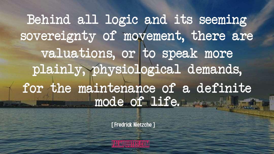 Fredrick Nietzche Quotes: Behind all logic and its