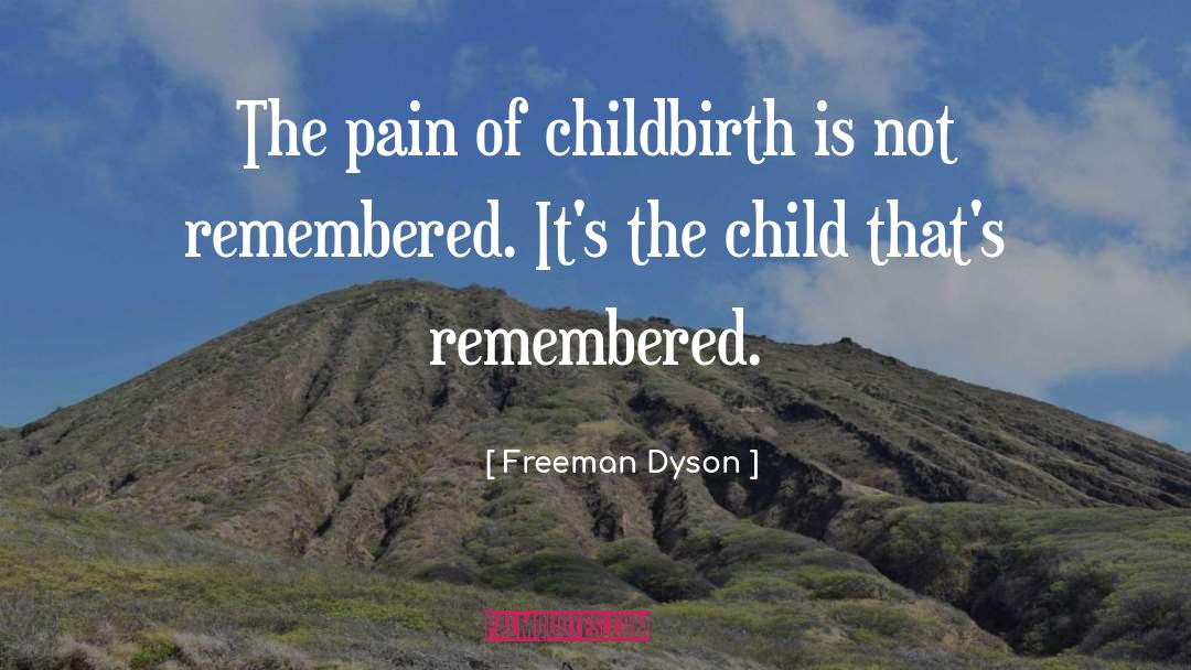 Freeman Dyson Quotes: The pain of childbirth is