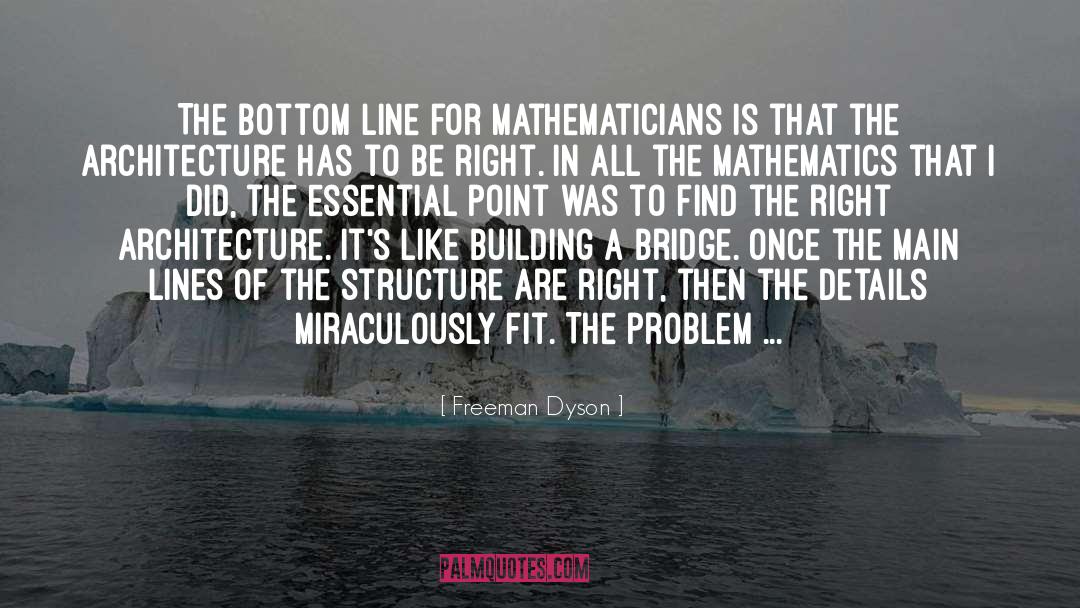 Freeman Dyson Quotes: The bottom line for mathematicians