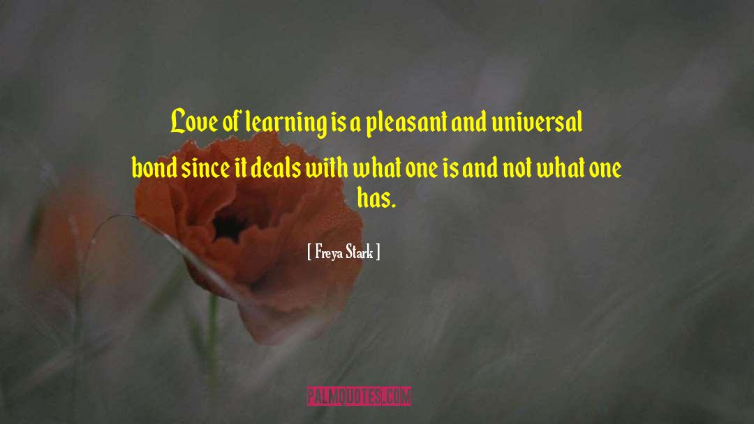 Freya Stark Quotes: Love of learning is a