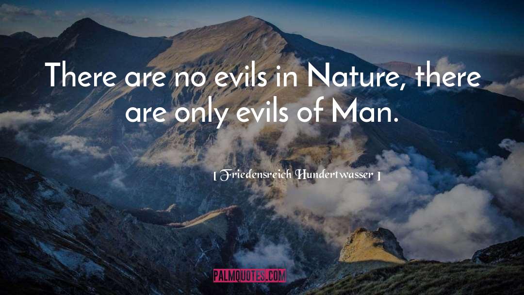 Friedensreich Hundertwasser Quotes: There are no evils in